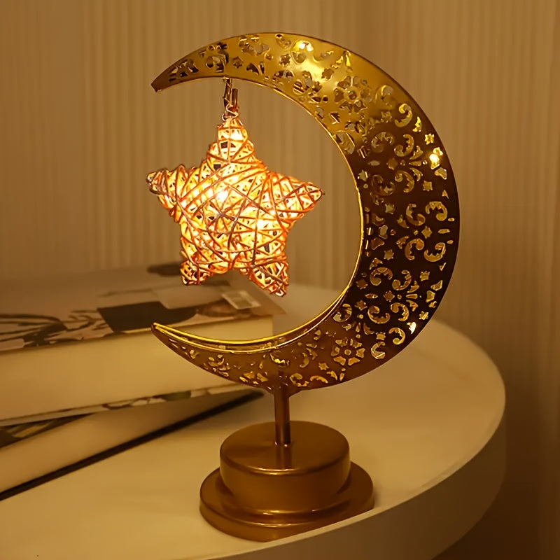 Decorative moon lamp with star for home
