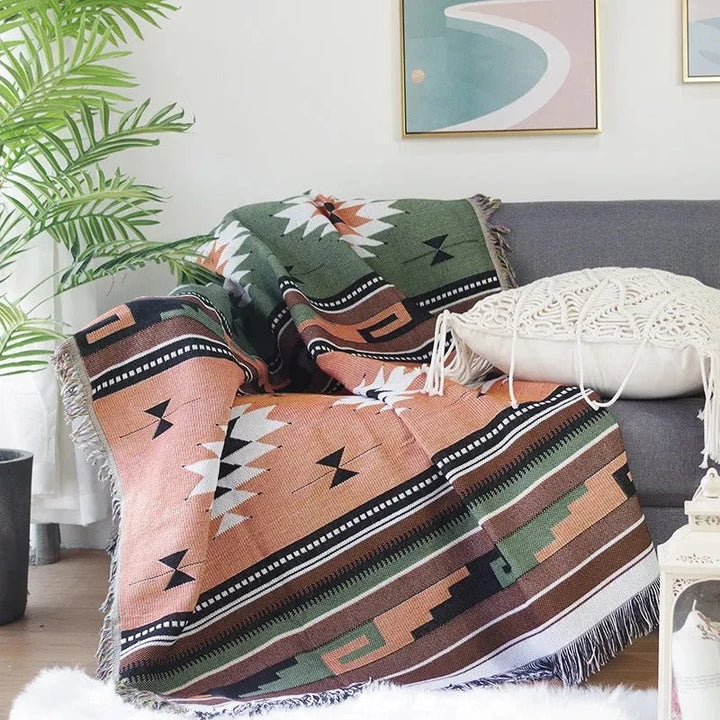 La Boheme blankets with colorful fringes 