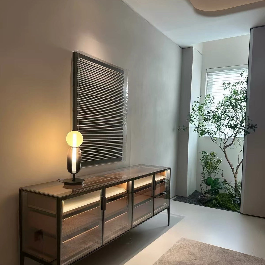 Glass Table Lamp Modern Sculptural Design