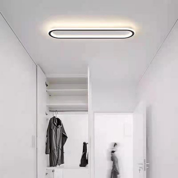 Oval dimmable LED ceiling light with color change – flat &amp; modern