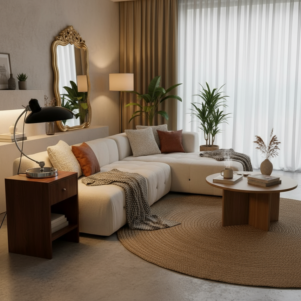 Table lamp with elegant iron arch