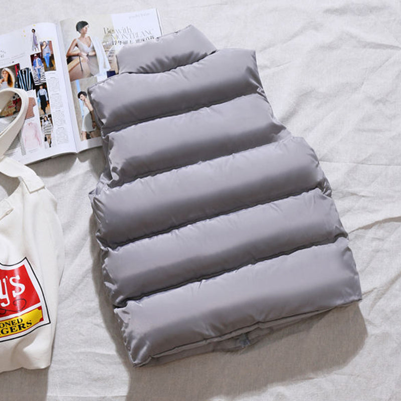 Women's Bodywarmer with High Collar and Pockets 