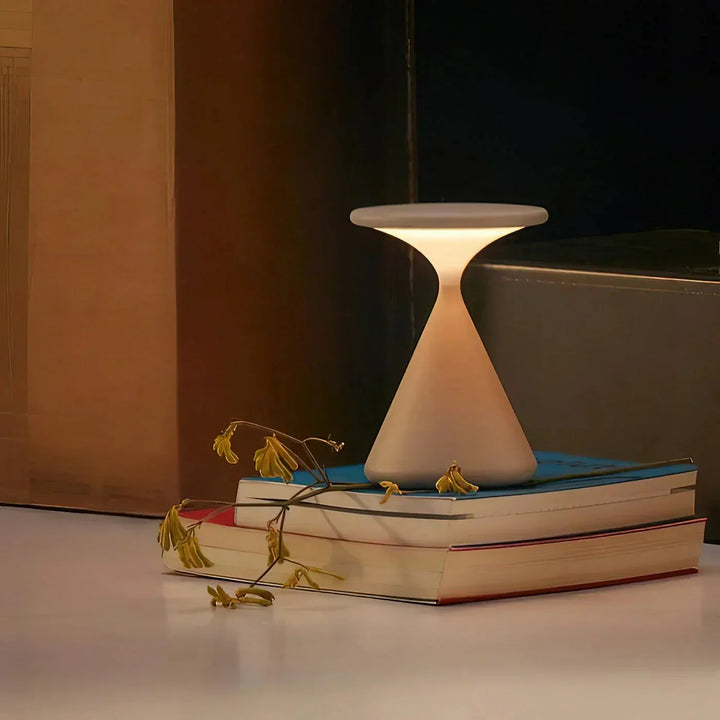 Wireless LED table lamp in hourglass shape – Dimmable &amp; USB-C rechargeable
