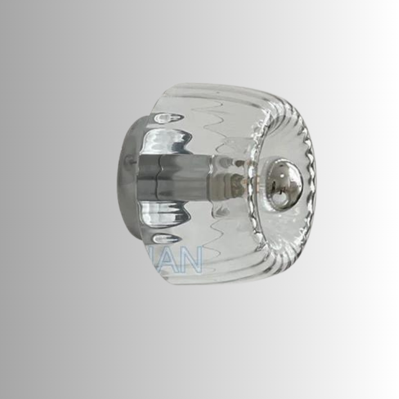 Wavy glass wall lamp in Nordic style – light accent with a beam effect