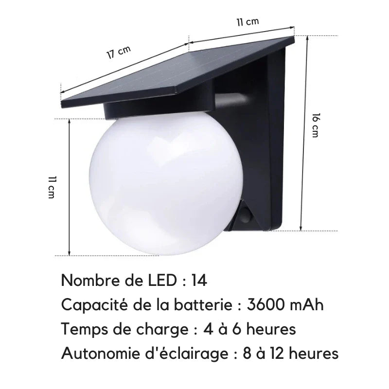 LED-Solarwandleuchte als wetterfeste Beleuchtungslösung für draußen