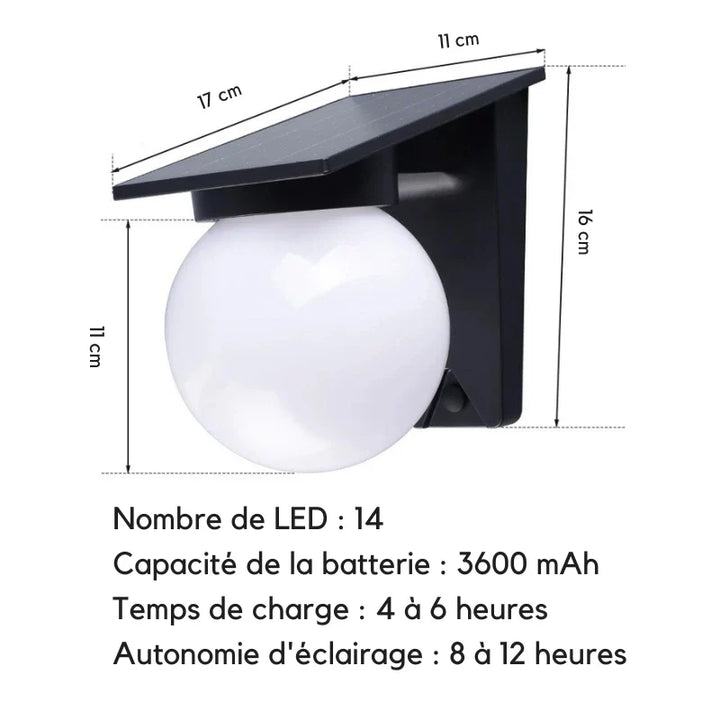 LED-Solarwandleuchte als wetterfeste Beleuchtungslösung für draußen