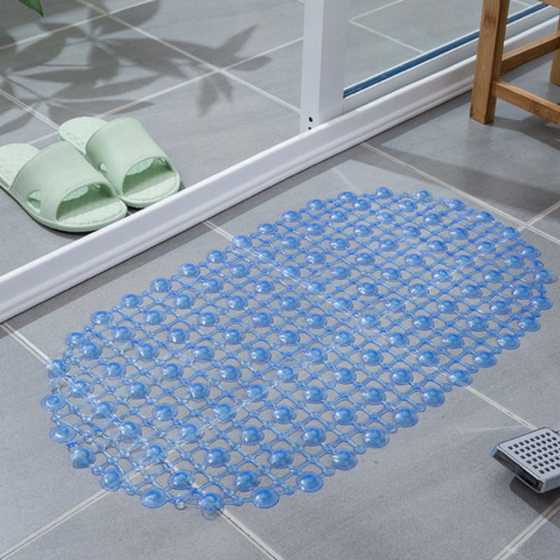 Non-slip shower mat with suction cups and fast water drainage
