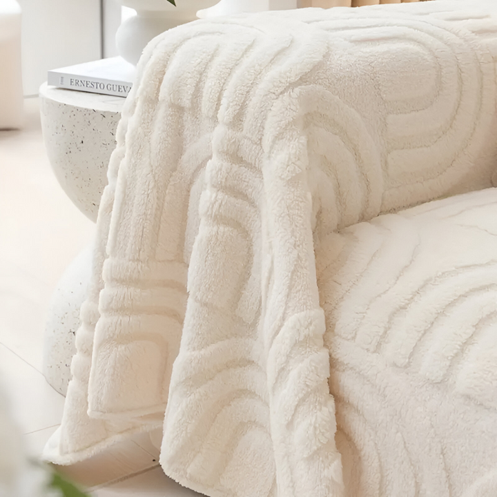 Sofa cover with arched pattern – Versatile jacquard slipcover for various sofa types