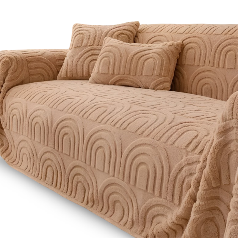 Sofa cover with arched pattern – Versatile jacquard slipcover for various sofa types