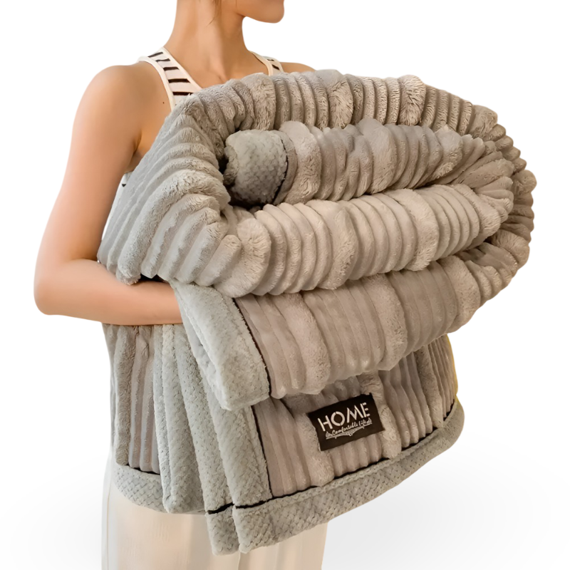 Striped fleece blanket – plaid with a modern vintage design