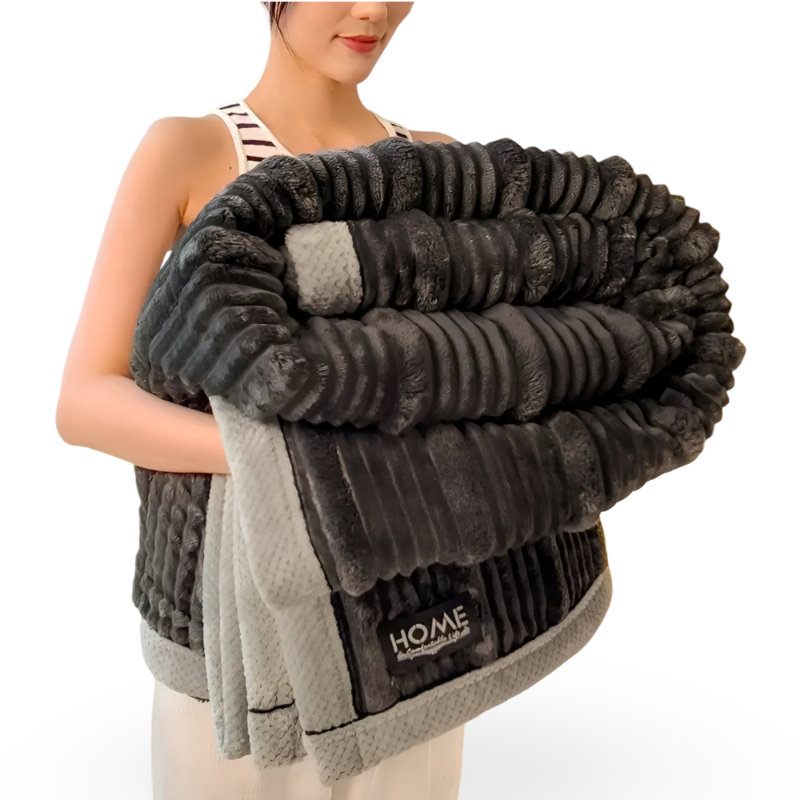 Striped fleece blanket – plaid with a modern vintage design