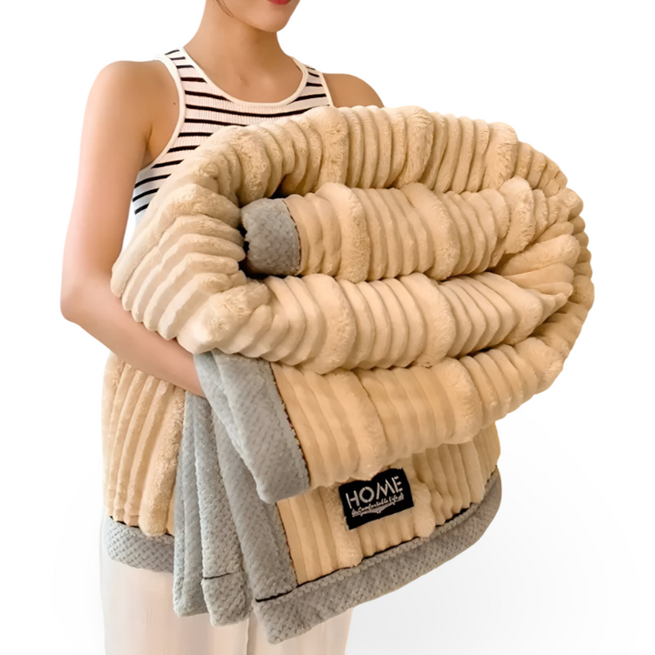 Striped fleece blanket – plaid with a modern vintage design