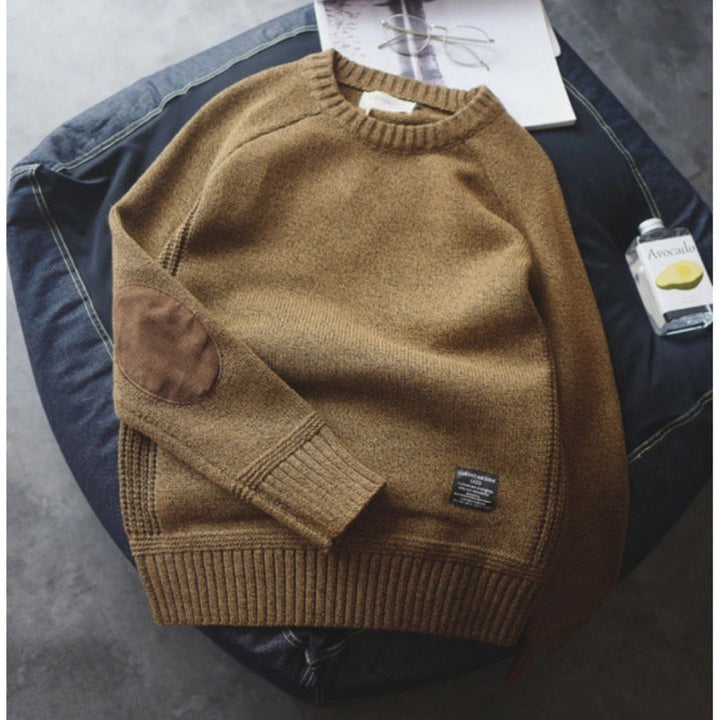 Women's Knit Sweater with Suede Elbow Patches 