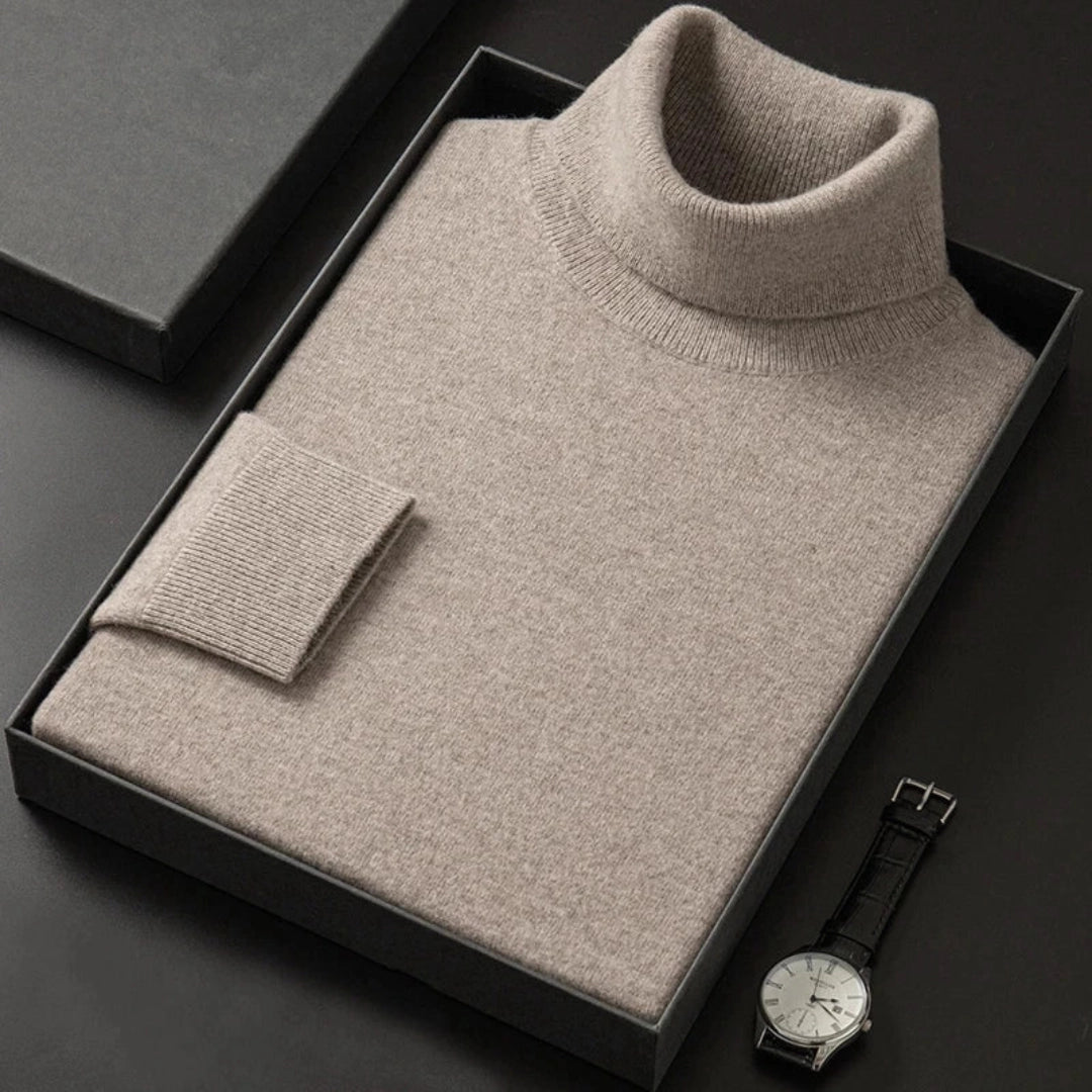 Men's Cashmere Turtleneck Sweater with Gift Box