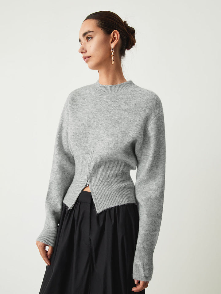Women's Sweater with Half Zipper