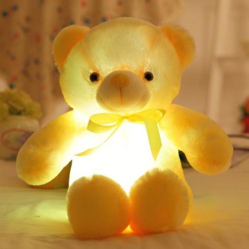 Light-up LED teddy bear with color-changing light 