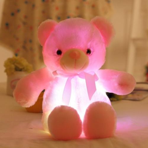 Light-up LED teddy bear with color-changing light 