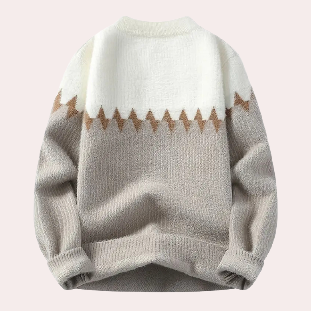 Men's knitted sweater with a simple design