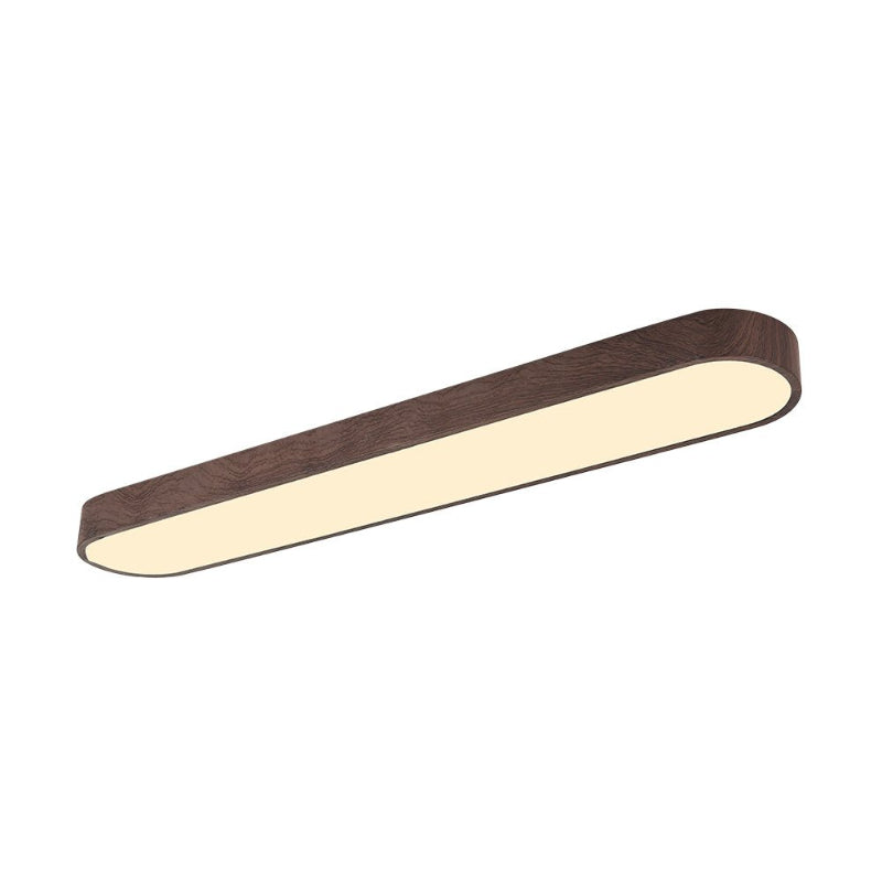 LED ceiling light – Oval lamp with wood grain and warm white/cool white light
