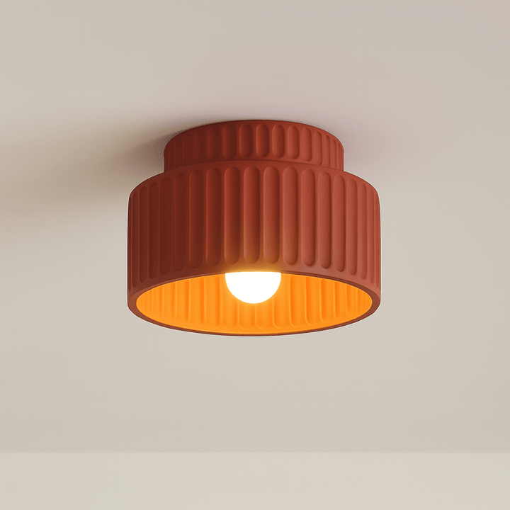 Ceiling light – Ribbed resin design for timeless elegance