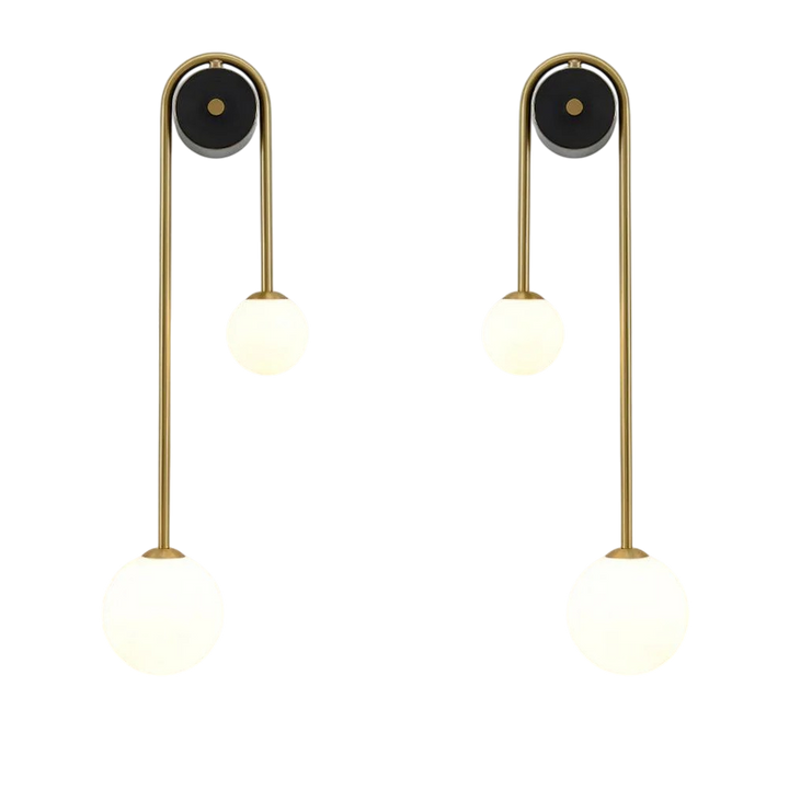 Brass arched wall light with glass shade – Modern design for living room &amp; bedroom