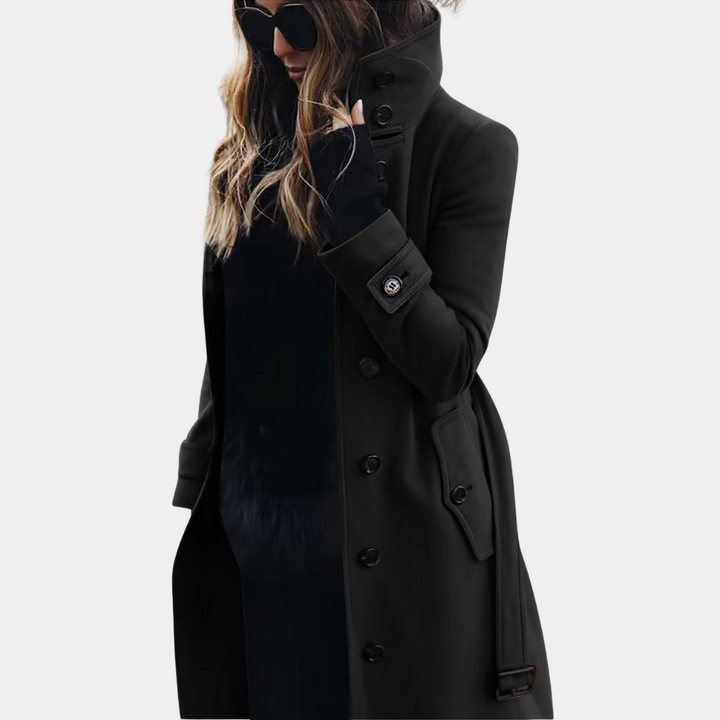 Women's Trench Coat with Belt and Classic Cut