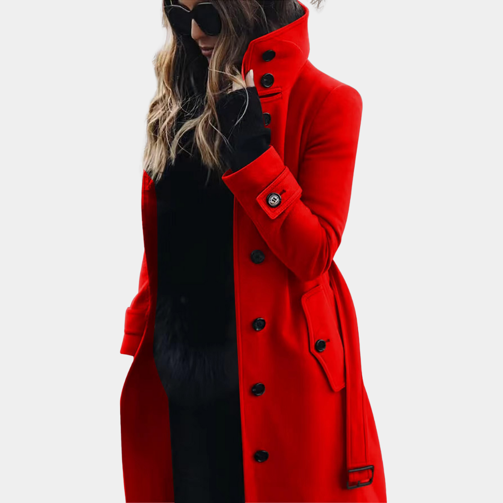 Women's Trench Coat with Belt and Classic Cut