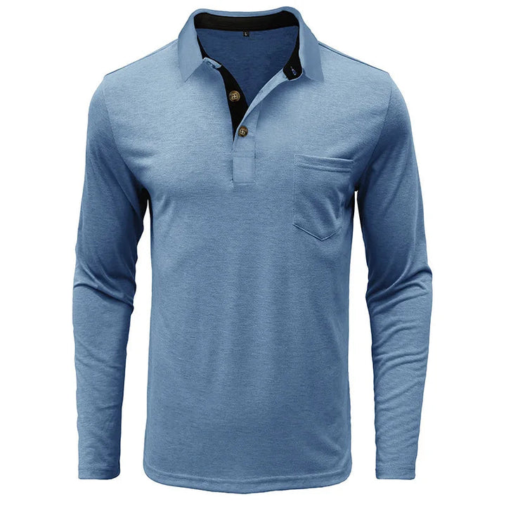 Men's long-sleeved shirt with a classic cut