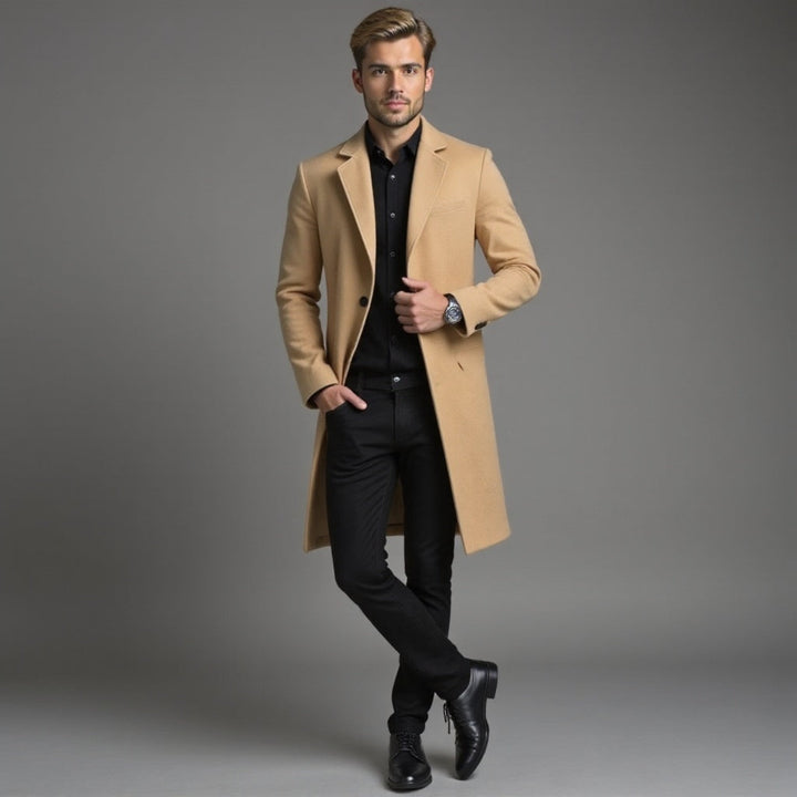 Men's Slim Fit Trench Coat for Winter