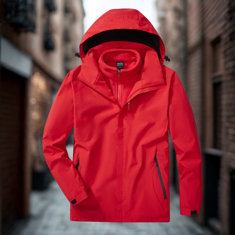 Women's 3-in-1 Outdoor Jacket with Fleece Lining and Hood
