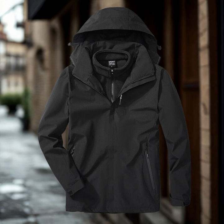 Women's 3-in-1 Outdoor Jacket with Fleece Lining and Hood