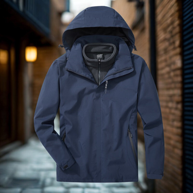 Women's 3-in-1 Outdoor Jacket with Fleece Lining and Hood