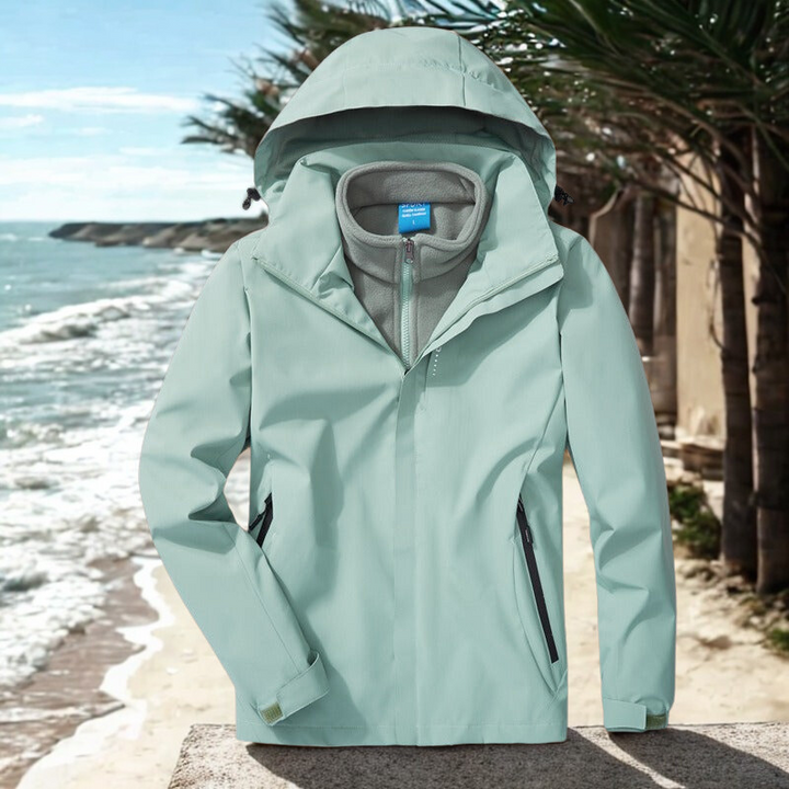 Women's 3-in-1 Outdoor Jacket with Fleece Lining and Hood