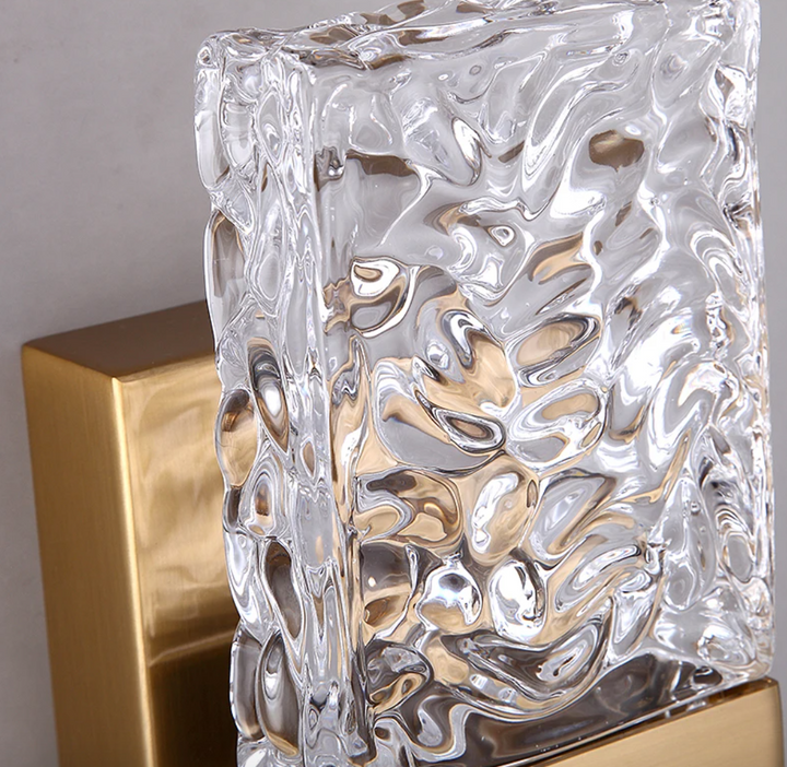 Luxurious, elegant LED wall light with crystal look for living room