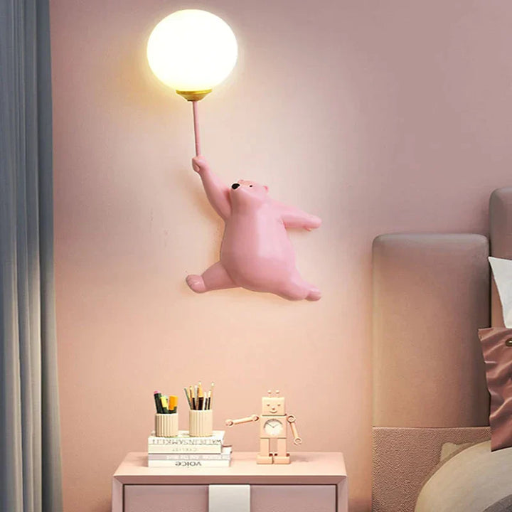 Playful, child-friendly LED wall light with animal motif 
