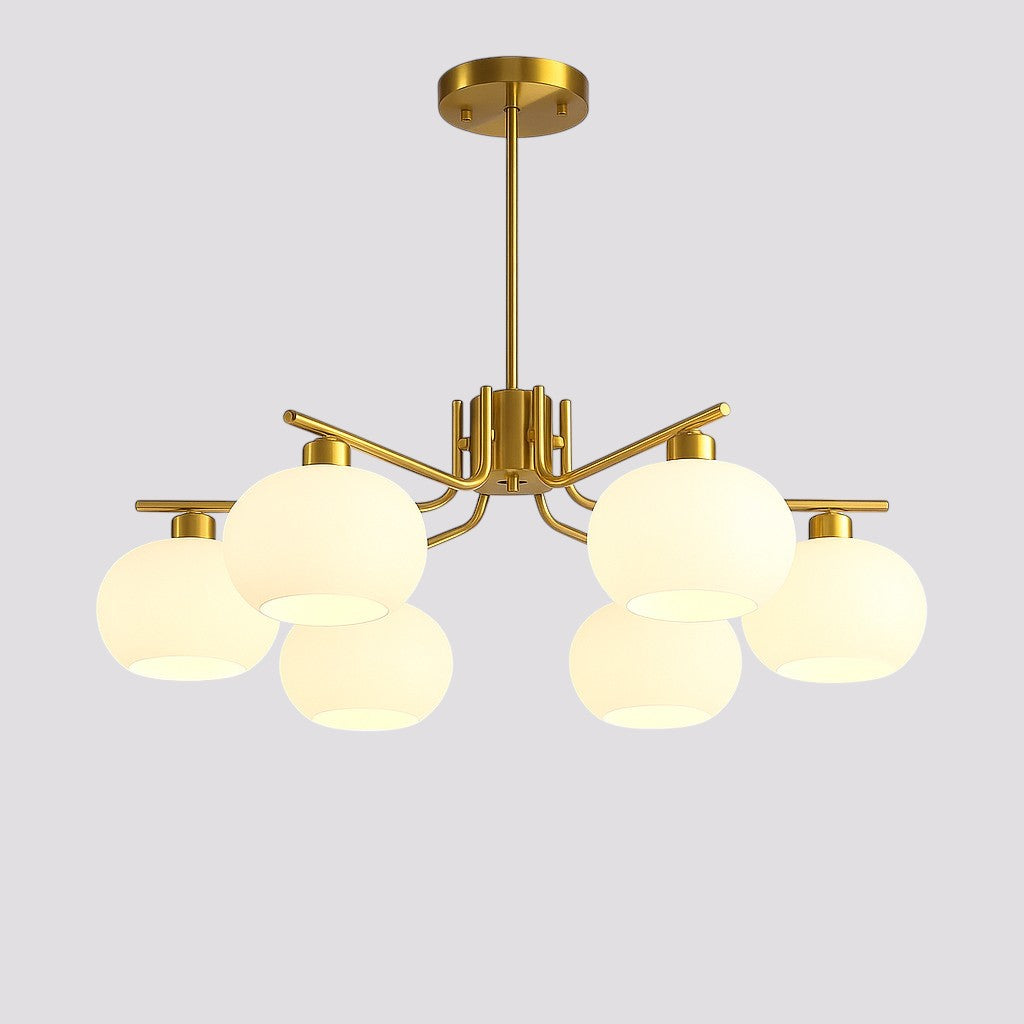 Bauhaus chandelier for the bedroom made of glass and metal