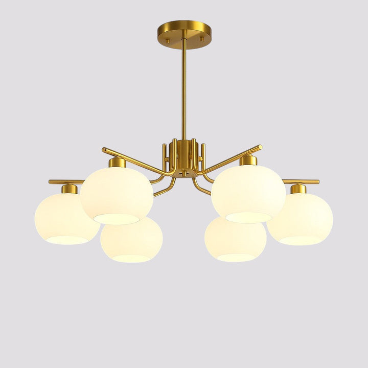 Bauhaus chandelier for the bedroom made of glass and metal