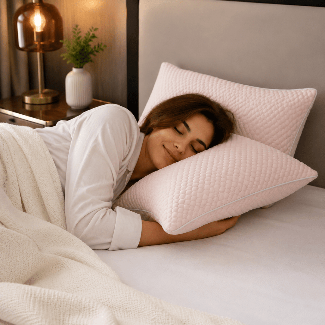 Ergonomisches Schlafkissen für Nacken und Kopf auf sauberem Hintergrund