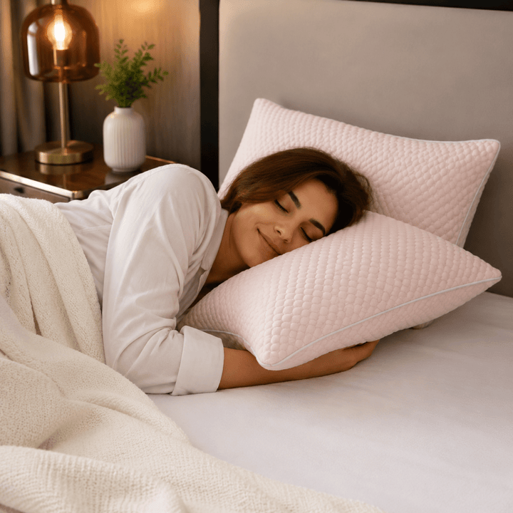 Ergonomisches Schlafkissen für Nacken und Kopf auf sauberem Hintergrund