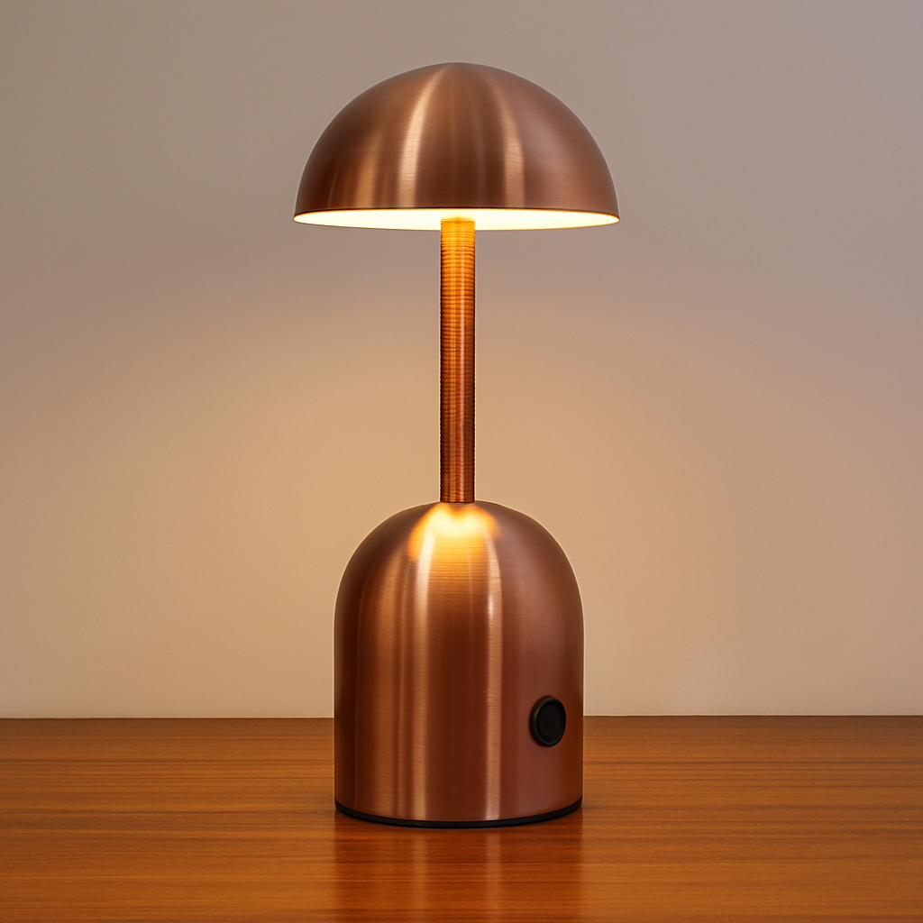 LED table lamp made of metal with touch dimmer