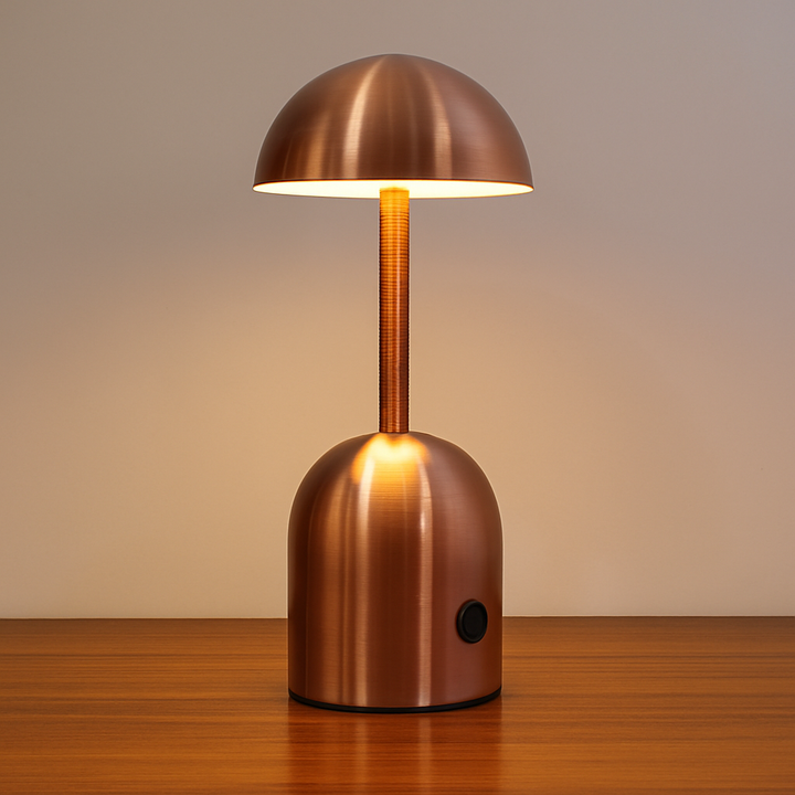 LED table lamp made of metal with touch dimmer