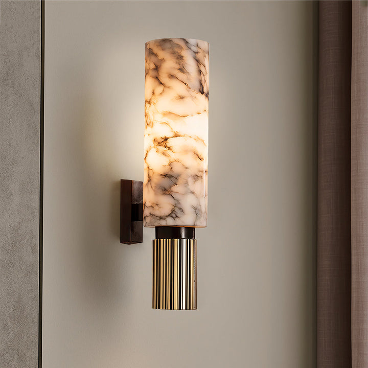 Wall lamp made of copper and stone with a modern design