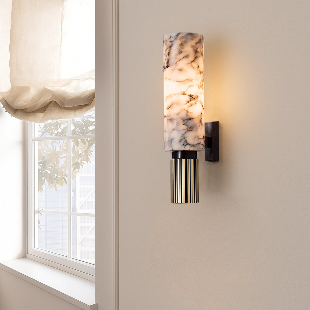 Wall lamp made of copper and stone with a modern design