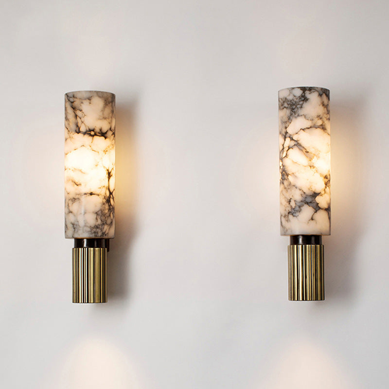 Wall lamp made of copper and stone with a modern design