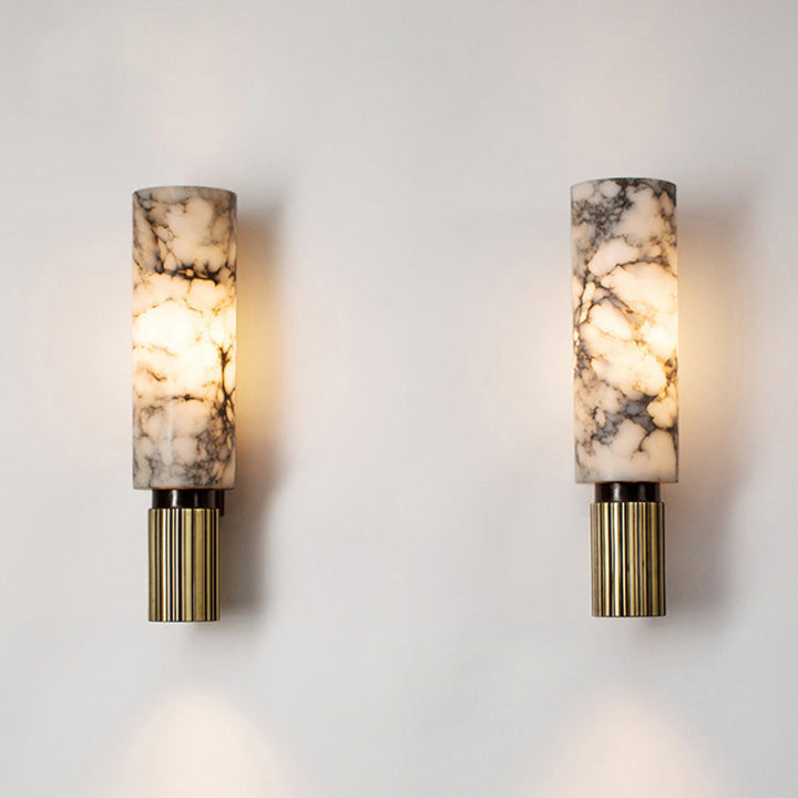 Wall lamp made of copper and stone with a modern design