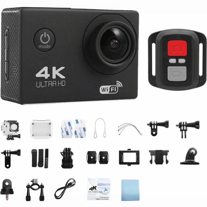 4K action camera with Wi-Fi and remote control