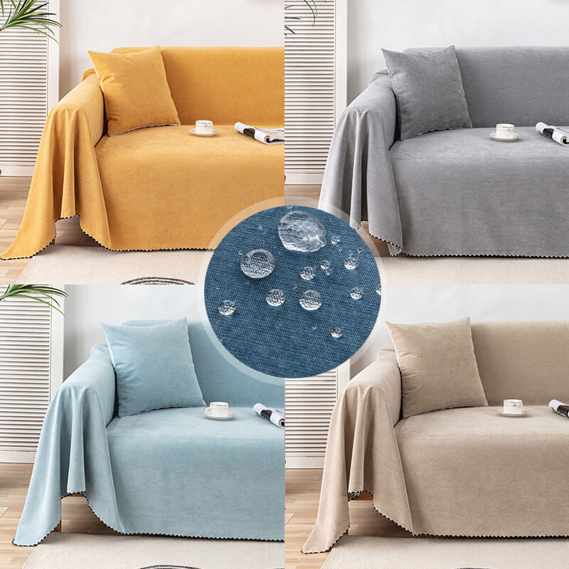 Water-repellent sofa cover in corduroy design