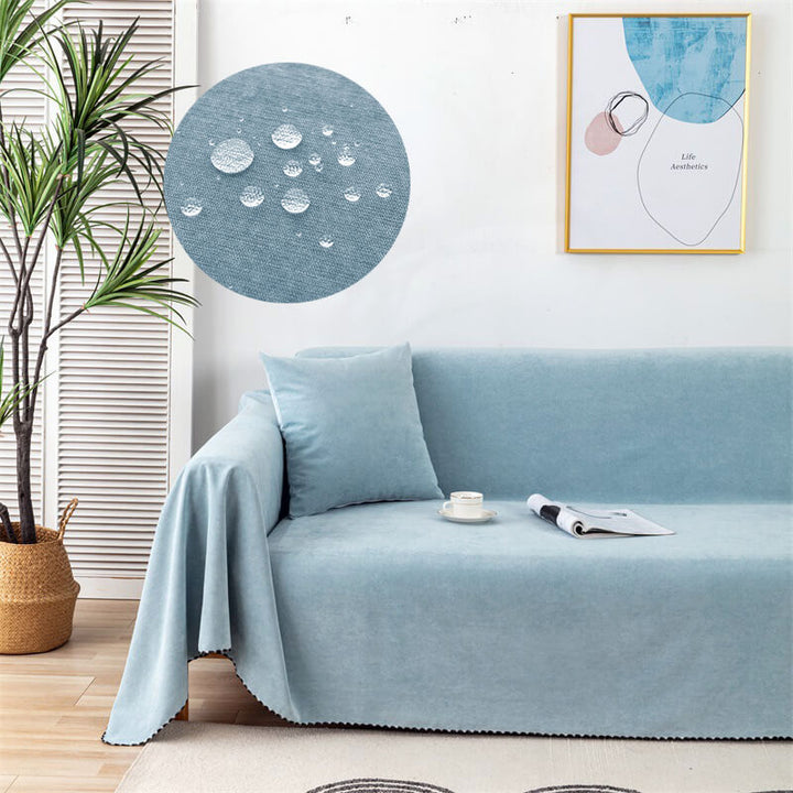 Water-repellent sofa cover in corduroy design