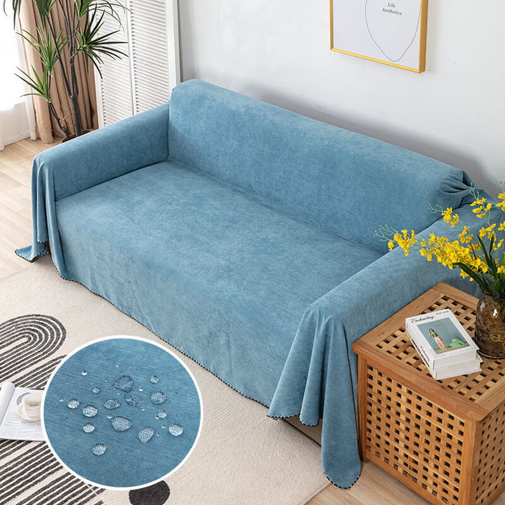 Water-repellent sofa cover in corduroy design