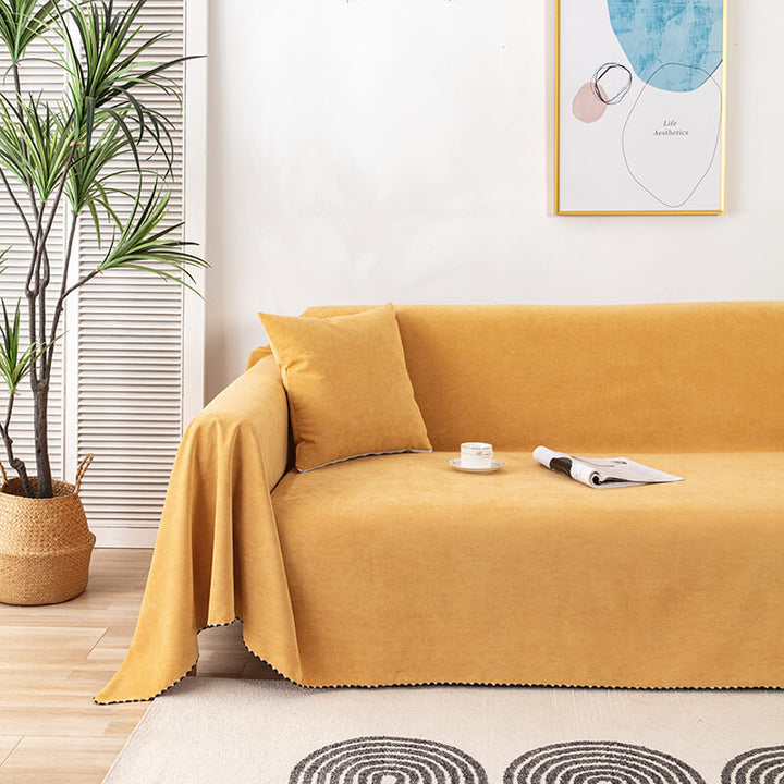 Water-repellent sofa cover in corduroy design